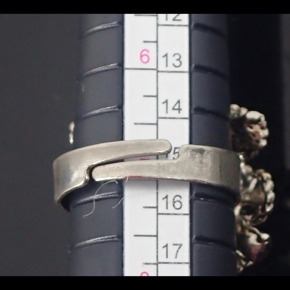 Vintage Ring Crystal Turtle Silver Adjustable Band Size 7 A Statement Piece Rare - Picture 6 of 12